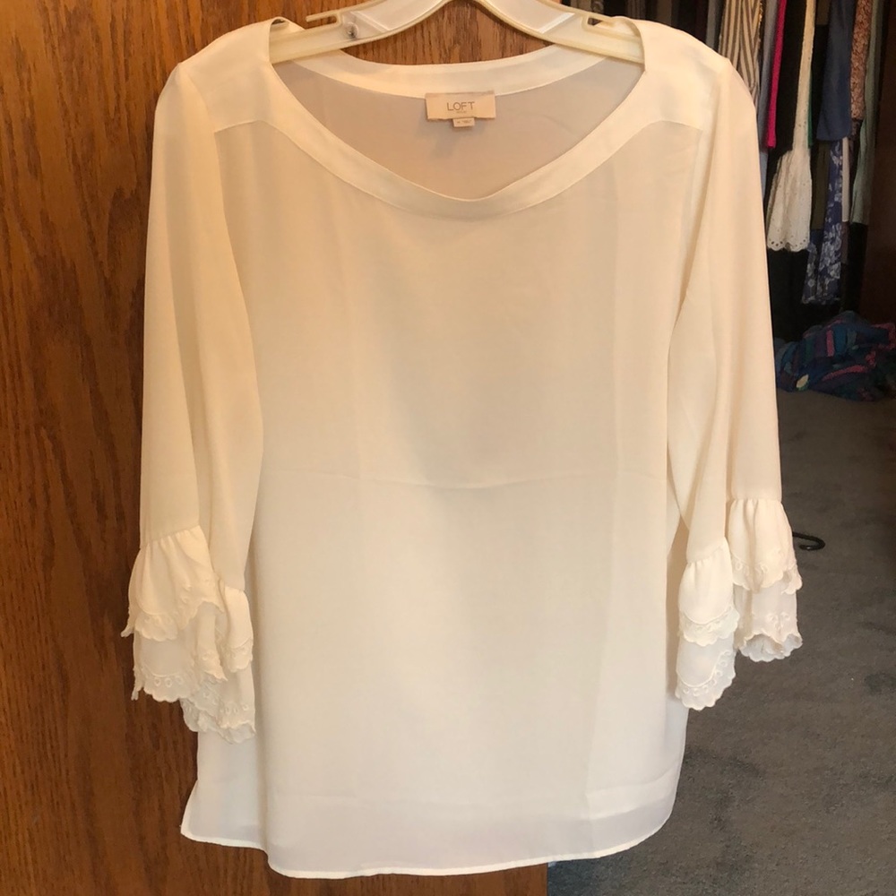 LOFT Long sleeve White Blouse